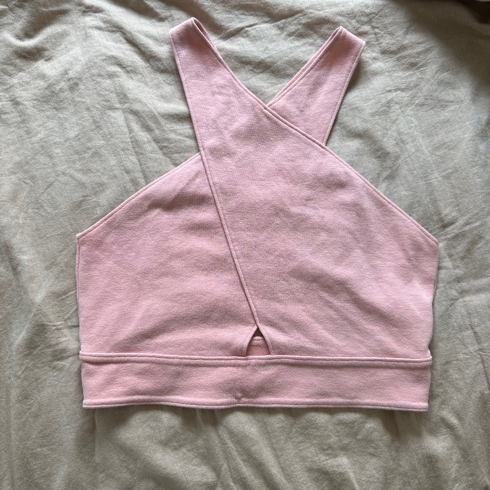 Abercrombie & Fitch Size Medium Pink Criss Cross Crop Top